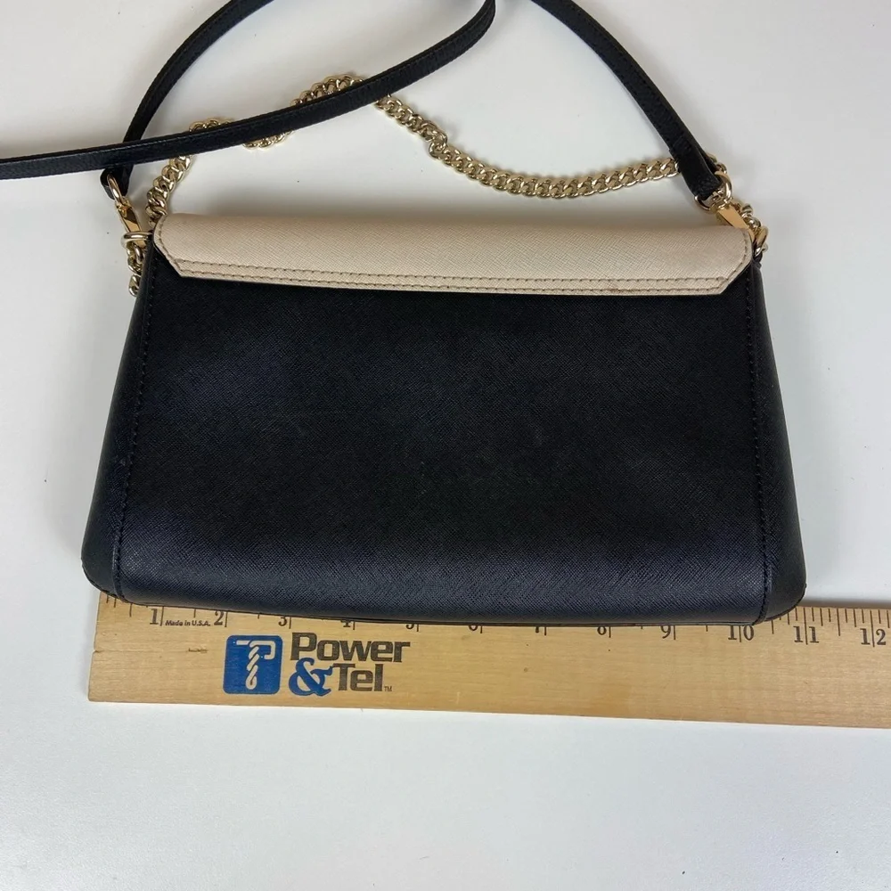 Kate Spade Two Tone Black Cream Chain Crossbody Shoulder Bag